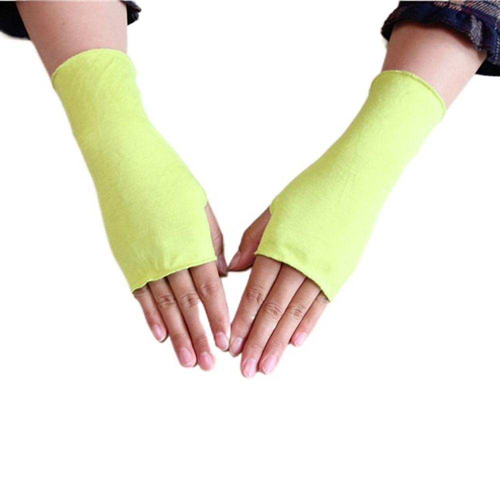 Guantes de Tela Color Sólido Verano Protección Solar Guantes de Conducir Guantes de Medio Dedo Guantes sin Dedos