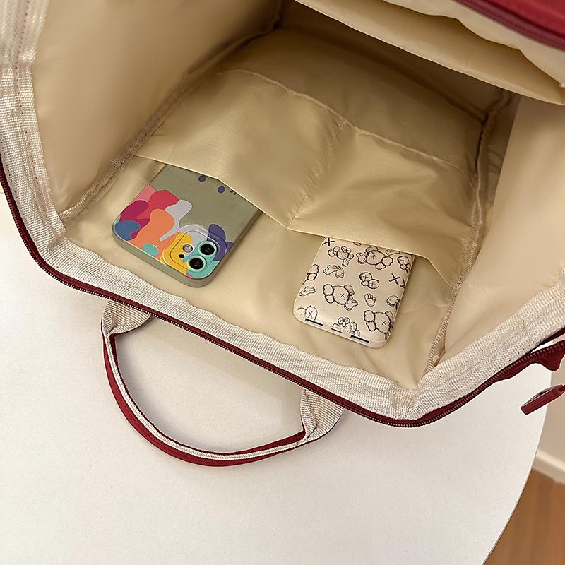 Damen Rucksack mit großem Fassungsvermögen, tragbar, Campus, Student, Schultasche, Farbkontrast, Reise-Rucksack