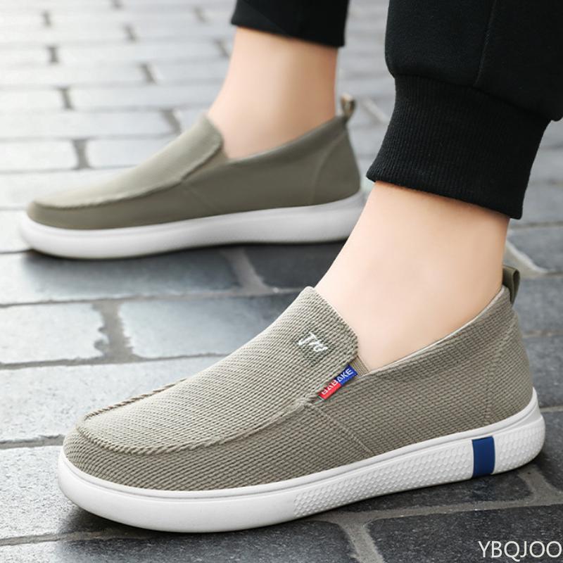 Casual Men's Shoes New Spring and Summer Solid Color Comfortable Anti Slip Flat Breathable Cloth Shoes Zapatos De Hombre