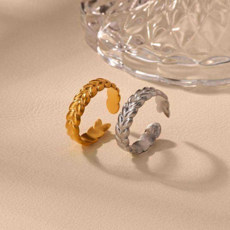 Wheat ear index finger ring stainless steel high-end sense light luxury niche design simple and versatile opening personality old and retro