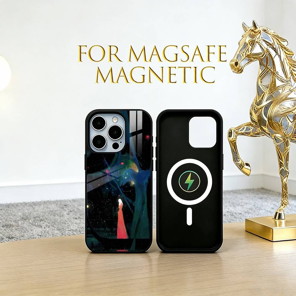 Dark Art Style Phone Case For iPhone17,16,15,14,13,12,11 Plus,Pro Magnetic with Magsafe Wireless Charging