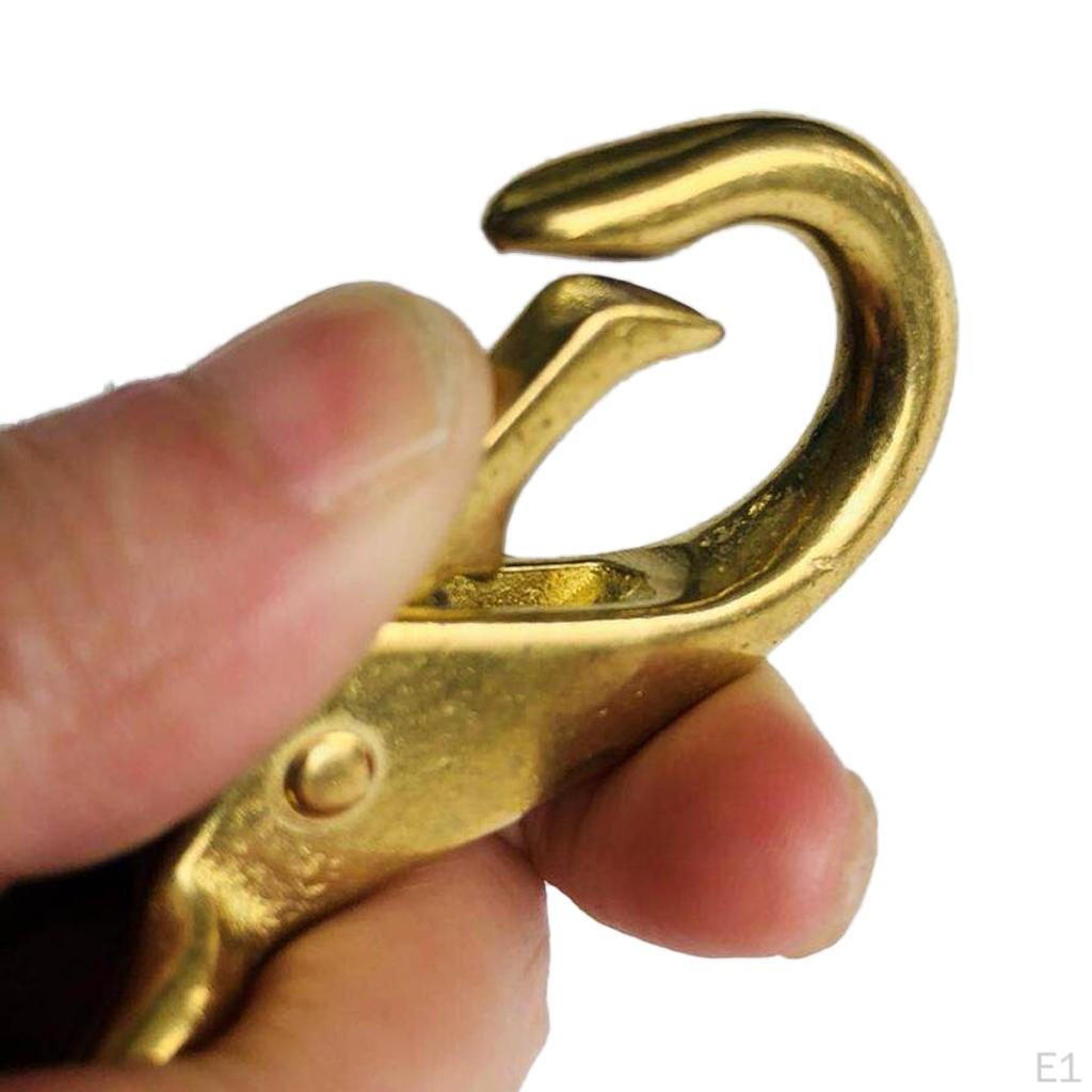 Multi Purpose Brass Marine Boat Spring Snap Hook Buckle with Large Fixed Eye