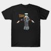 Men Black Print T-shirt B9 Robot No-Cut Transfer Paper Print Cotton Tshirt
