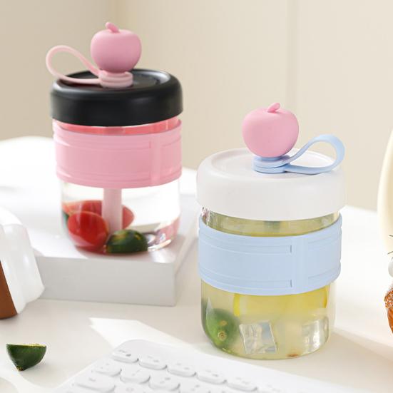 Szklana butelka na wodę ze słomką, infuzer na owoce, szczelny kubek o pojemności 500 ml, słoik do picia, kubek do lodu z tacką na lód