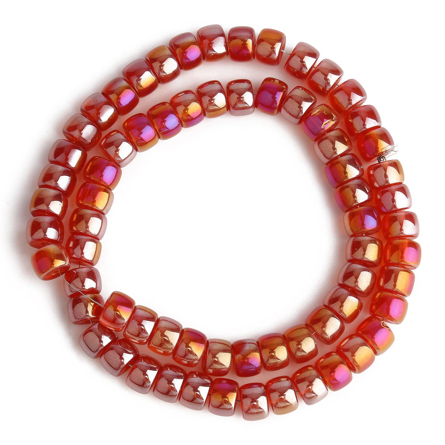 

Натуральные AB Цветные Стеклянные Кристаллы Многоцветные Цилиндрические Бусины Для Браслета Ручной Работы DIY Ювелирные Изделия 8x6 мм 8x6mm