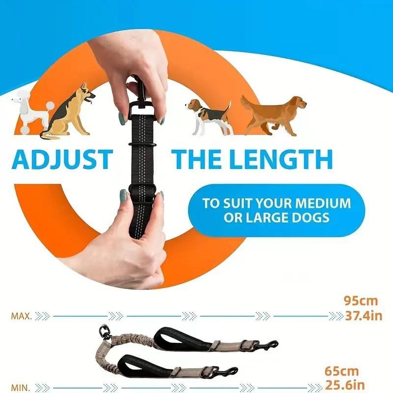 Explosion Proof Impact Elastic Buffering Adjustable One To Two Double Dog Leashes Dog Walking Accessories for Small Dogs