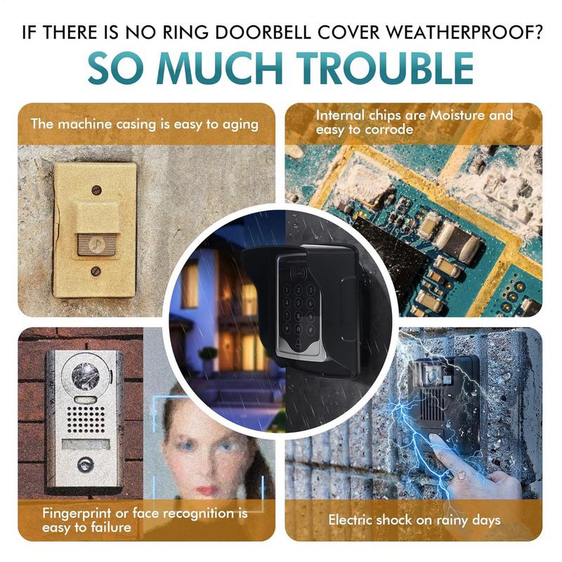 Doorbell Rain Cover Doorbell Covers For Outside Waterproof Weatherproof Wireless Rainproof Cover Door Bell Waterproof Cover