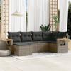 Vidaxl 6-Cz. Set di Mobili da Giardino con Cuscini, Grigio, Polyrattan