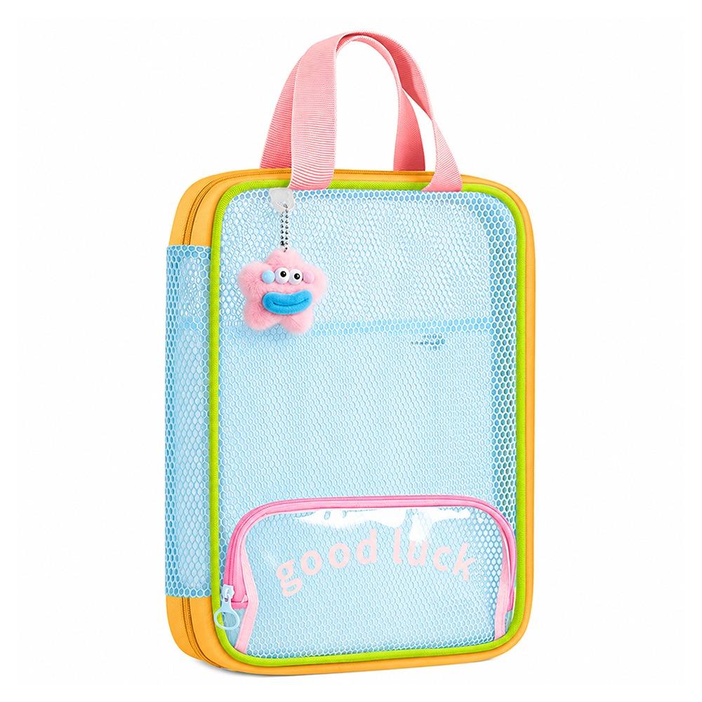 3-Layer Student Tutoring Bag Large Opening Document Storage Bag  for Students жёлтый