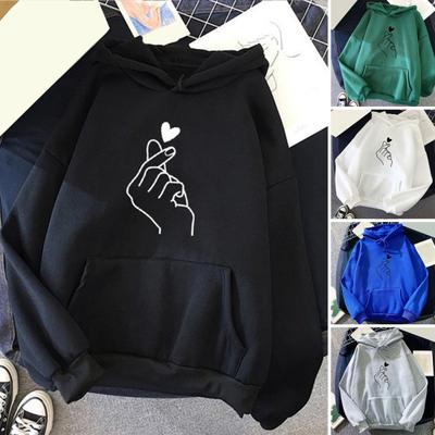Unisex Fall Winter Hoodie Elastic Cuff Hem Loose Patch Pocket Thick Plush Loose Solid