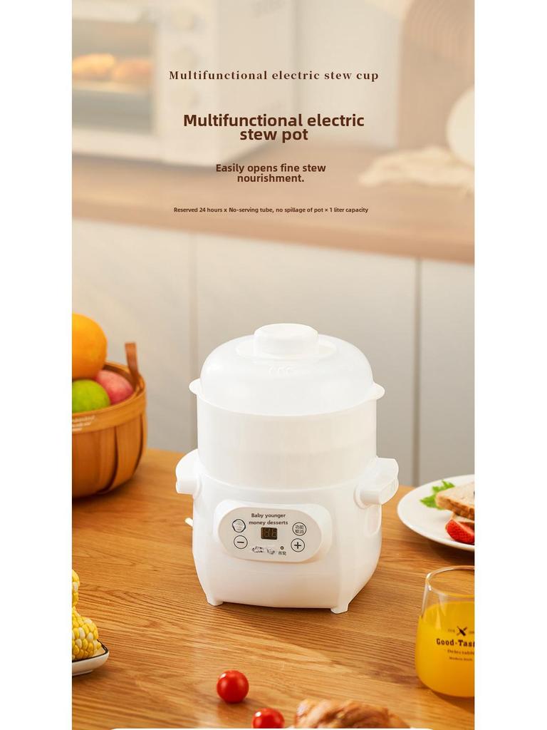 Smart Ceramic Electric Stew Pot: Waterproof, Automatic, Compact for Cooking Porridge & Soup - Ideal Household Gift