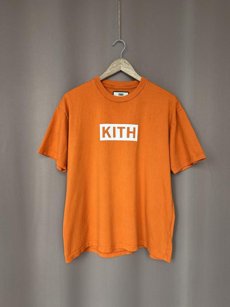Kith Classic Logo T-Shirt Mens Size L/XL Orange New York Short Sleeve Cotton Unisex T-Shirt