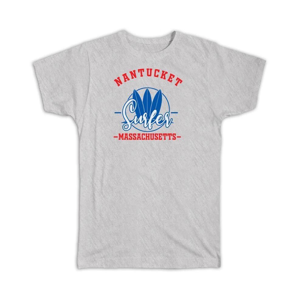 Gift T-Shirt : Nantucket USA Surfer Tropical Souvenir Travel XL
