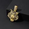 Zinc Alloy Tiger Pendant Necklace Men European American Domineering Punk Hip Hop Cool Full Zircon Personalized Cuban Chain Neck Jewelry Gift