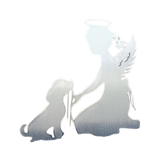 Pet Memorial Garden Stake Guardian Angel with Pet Garden Decor Outdoor Cat Dog Memorial Sign for Pet Owners Yard Art Decoration