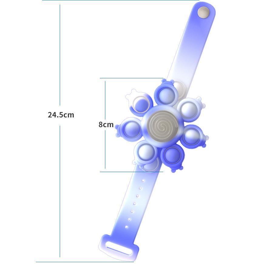 Luminous Rainbow Wristband Rotating Bubble Pop Fidget Spinner Kids Toy Sensory Anti-stress Toys