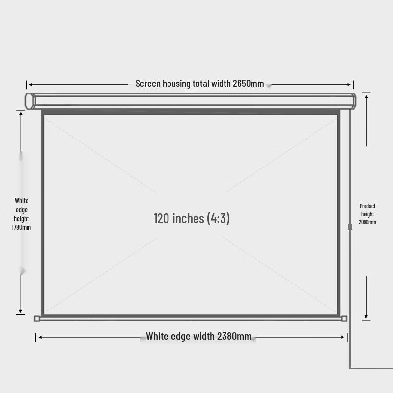 Deli 120-inch 4:3 Electric Projector Screen