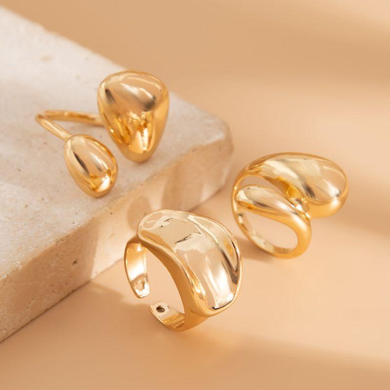 Three-Piece Irregular Glossy Ring Set European and American Trendy Hip-hop Fashion Personalized Niche Design Ring