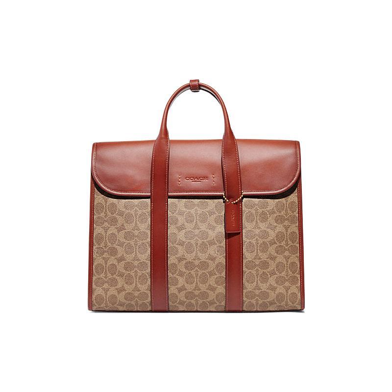 New COACH Gotham Cow Leather Briefcase, Shoulder Bag, Crossbody Bag, Handbag Large Men's Brown & Rusty C5319-NU3