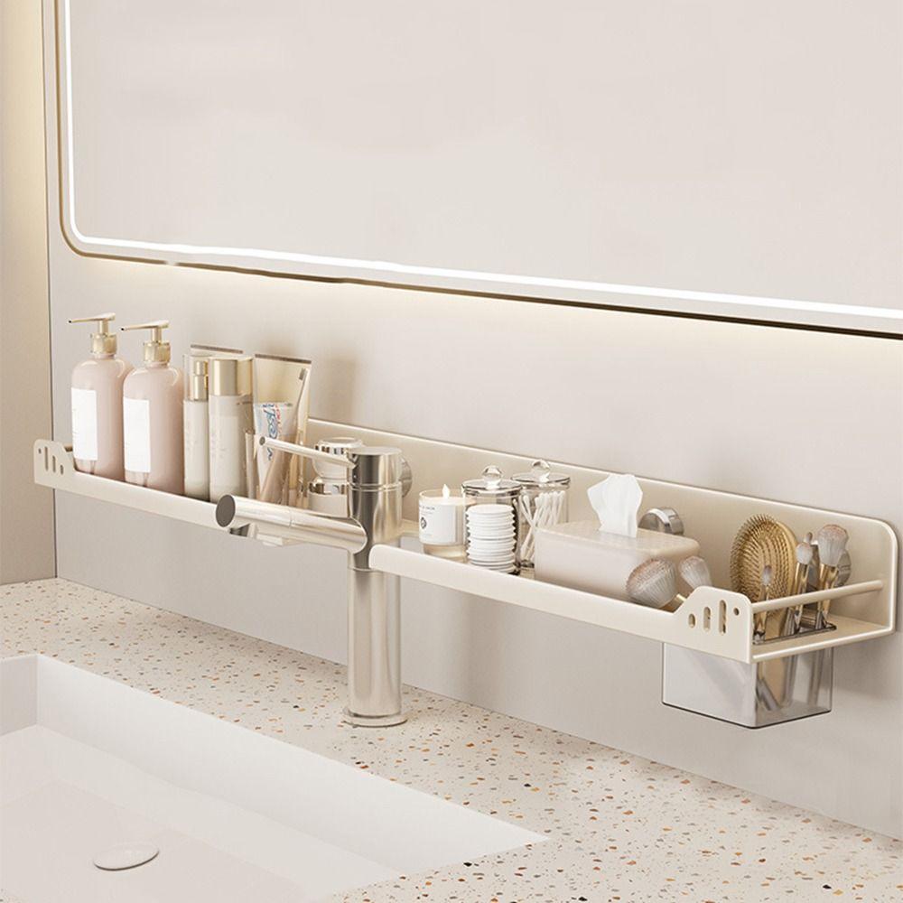 Suction Cup U-Shaped Storage Rack No-Drill Wall Display Shelf  Washbasin