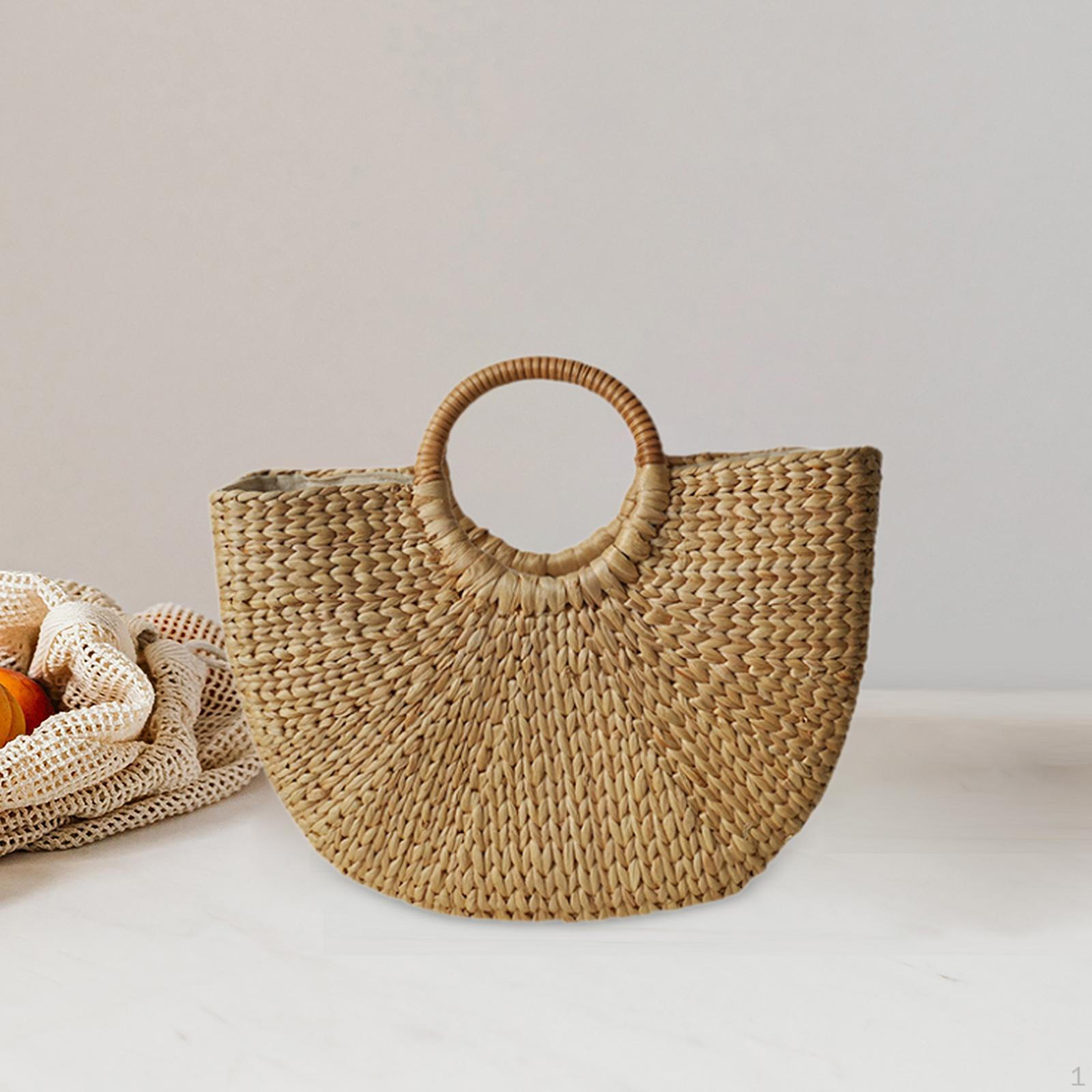 Плетеная сумка-тоут ручной работы с ручкой для покупок плетеная вручную для пляжа для лета S 3119₽