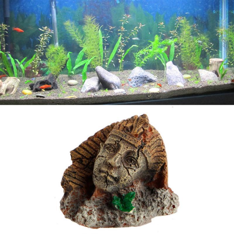 Egyptian Pharaoh Ancient Sphinx Ruins Aquarium Ornament Fish Tank