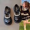 Girls' Lace-up Single Shoes, Leather Shoes, Round-toe Shoes