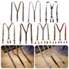 Retro Design British Style Suspenders Elastic Strap Metal Clip Suspenders  Suit Accessories