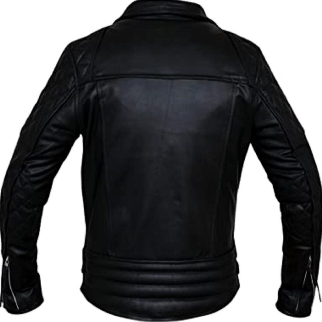 NOORA Men's Real Leather Black Jacket ST033
