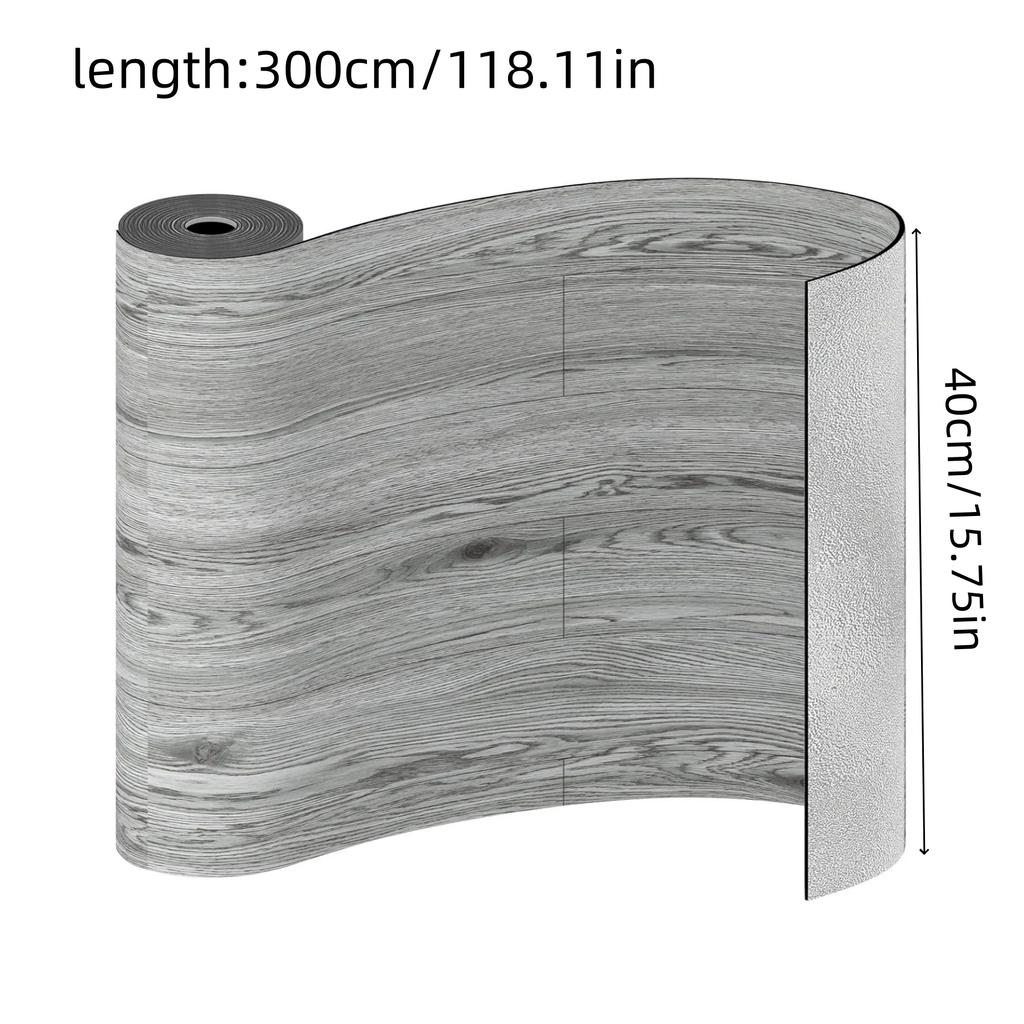 1PC 15.75x118.1in Thickened Self-adhesive 3D Wood Grain Floor Stickers Anti-Slip Wear-Resistant Home Decoration Floor Stickers