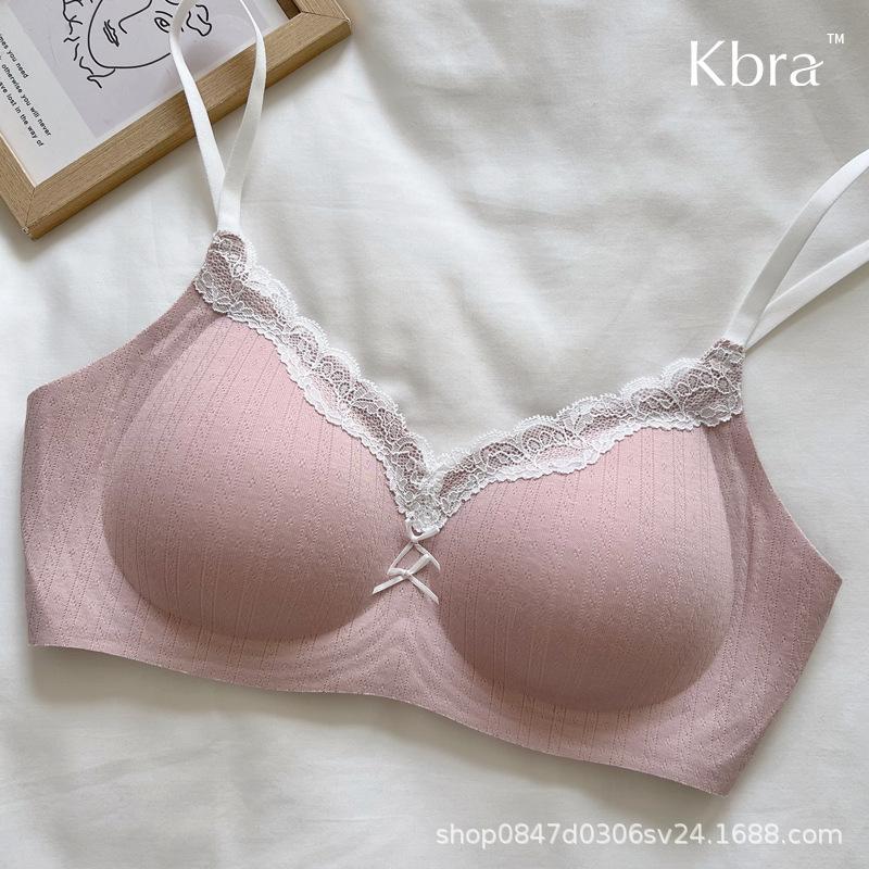 Lace Contrasting Floral Underwear Women's Small Breasts Gather and Close Secondary Breasts Anti-sagging, No Marks, No Steel Ring Bra Cover