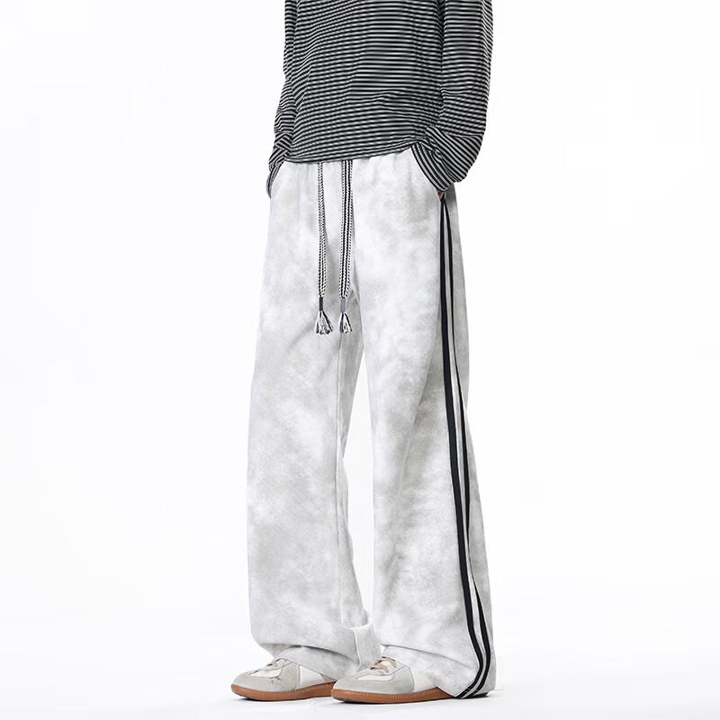 SHIJINGZU American Streetwear Striped Straight-Leg Casual Pants