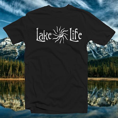 Lake Life #12 Sun COTTON T-SHIRT Outdoors Nature Naturalism Water Worship Boat Unisex T-Shirt