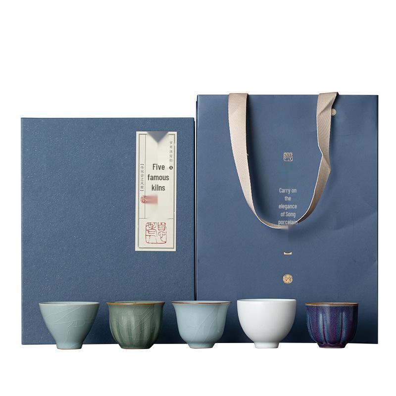 Luxury Ceramic Tea Set: Mixed & Matched Teacups and Bowls Gift Box