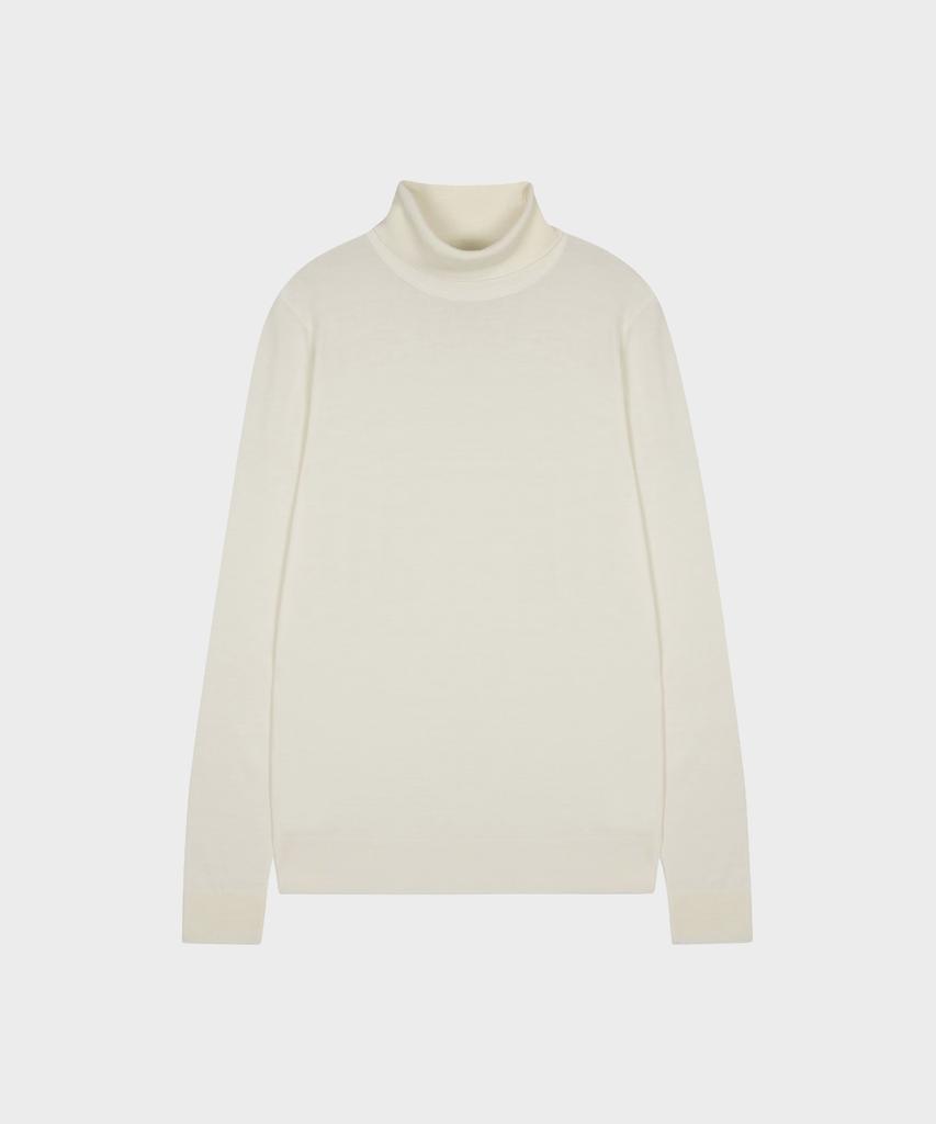 JOHN SMEDLEY Connell Extra Fine Merino Wool Standard Fit Roll-Neck Pullover Core 10 Colors (B Type)