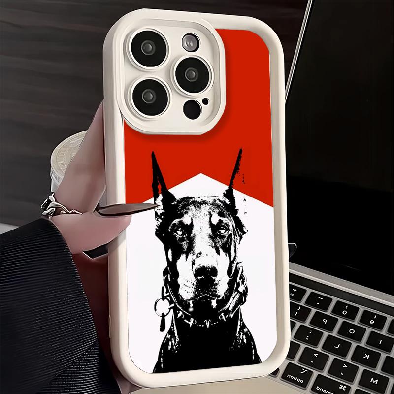 Phone Case for iPhone 17 Air 16E 15 16 Pro Max Doberman Dog Cool Cover 14 Plus 13 12 Mini Soft Shell Silicone Fundas