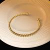 Gold Plated Zircon Titanium Steel Korean Minimalist Bangle | Versatile High-End Bracelet for Women