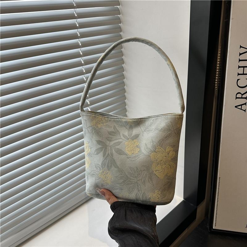 Portable Bucket Bag Women's Summer New Fashion Shoulder Bag Niche Simple High-end Underarm Bag