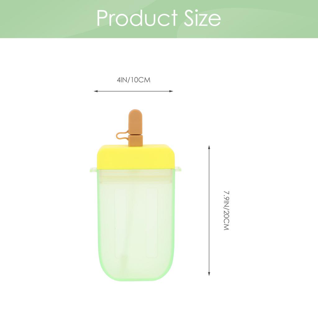 Ice Pop Water Bottle Portable Smooth Surface Comfortable Handle Outdoor Water Cup Strap Cartoon Juice Bottle Juice Cup for