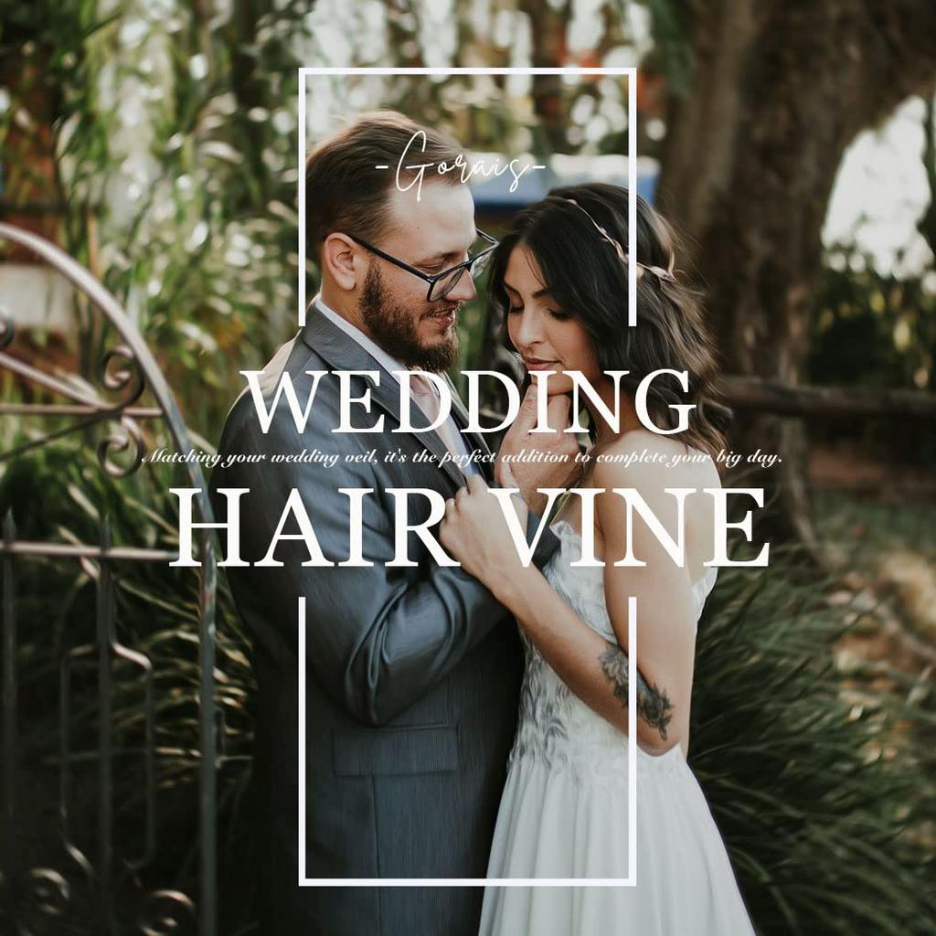 GORAIS Bride Wedding Hair Vine Flower Hair Piece Rhinestone Bridal Headpiece Hair Accessories for Women