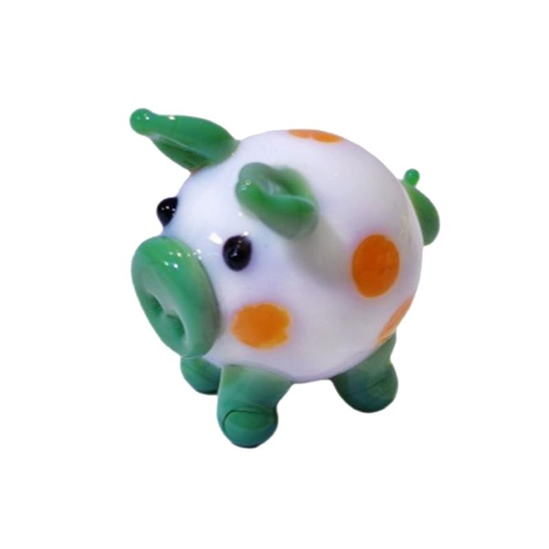 Handgefertigte Niedliche Bunte Glas Schwein Figur Miniatur Tier Statue Ornament für Heimdekorationen und Büro Schreibtisch Dekoration