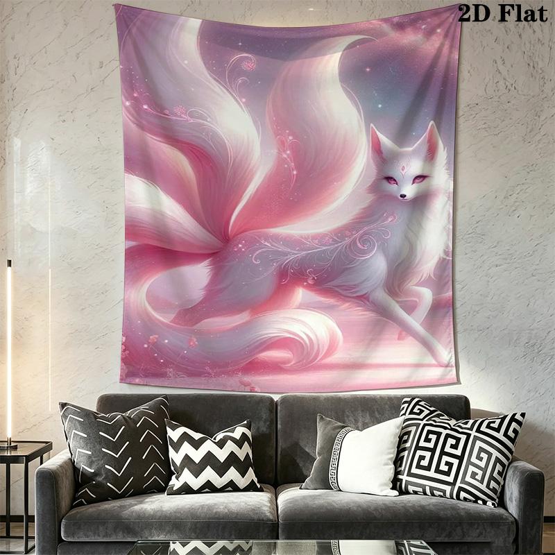 Glamorous Pink Fox Pattern Home Decor Tapestry, Wall Hanging, Decorative RV Wall Cloth.ZGT0914212