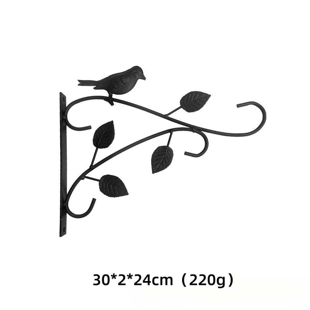 Wrought Iron Hanging Flower Pot Basket Plant Brackets Flowerpot Hanger Basket Outdoor Wall Mount Planter Hook Garden Decoration