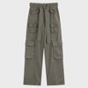2024 Women's Retro Multi-Pocket Distressed Work Pants: Street-Style Slimming Straight Leg Long Trousers