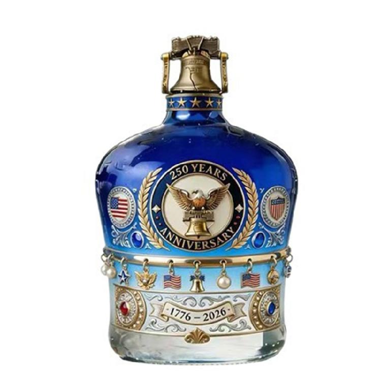 

Handcrafted Glass Liquor Container With Intricate Relief Pattern Unique Holiday Season Whiskeys Dispenser 1
