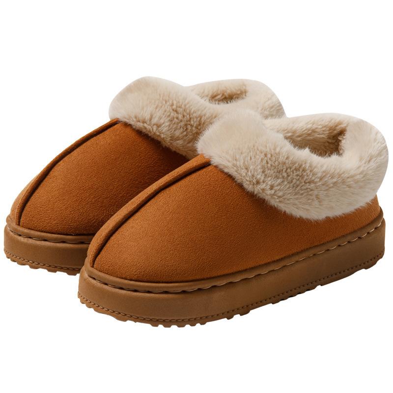Bag and Wool Cotton Slippers Winter High-top Thick-soled Plush Snow Boots Integrated Thermal Cotton Slippers