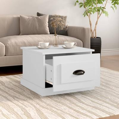 Coffee Table White 50 X 50 X 35 Cm Particleboard