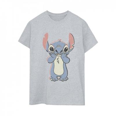 Womens/Ladies Lilo And Stitch Big Print Cotton Boyfriend T-Shirt