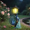 Unieke Verhuiscadeaus voor Tuiniers Pauw Zonne-licht Buiten Decoratie Tuinbeeld met Lantaarn Weerbestendige Decoratie Terras Gazon Pad