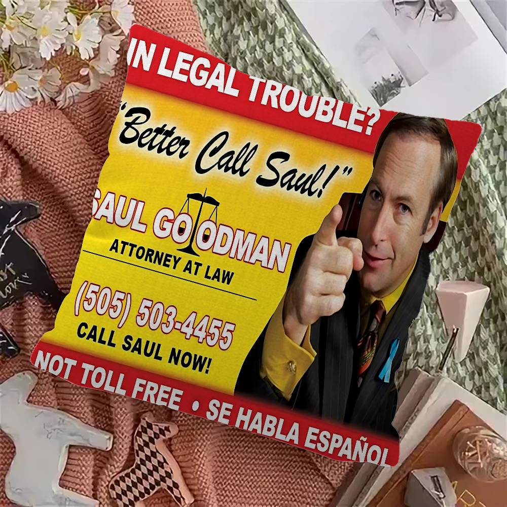 Classic Better Call Saul Pillow Gift Home Office Decoration Bedroom Sofa Car Cushion Cover Case 45X45